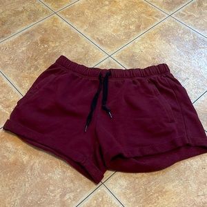 maroon lunge shorts pink victoria secret